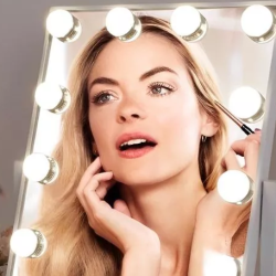 COVER - Oglindă machiaj profesională Hollywood Star cu 12 becuri